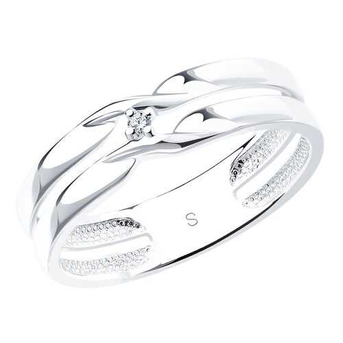 Кольцо женское SOKOLOV из серебра с бриллиантом 87010014 р.17 в Адамас