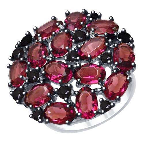Кольцо женское SOKOLOV из серебра с кристаллами Swarovski и фианитами 94012682 р.19 в Адамас