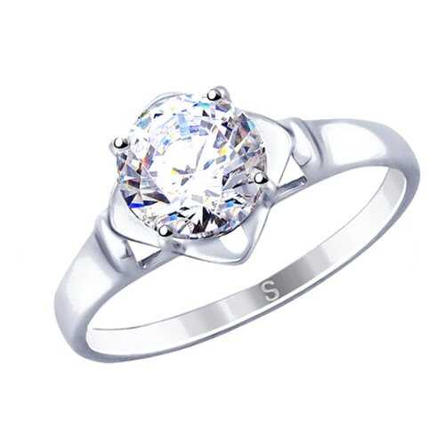 Кольцо женское SOKOLOV из серебра со Swarovski Zirconia 89010112 р.16.5 в Адамас