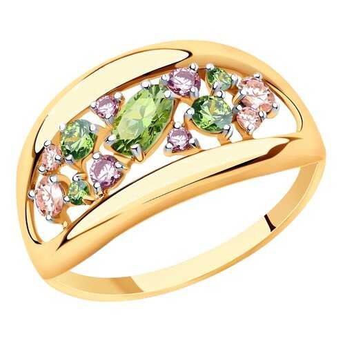Кольцо женское SOKOLOV из золота с фианитами Swarovski 81010469 р.20 в Адамас