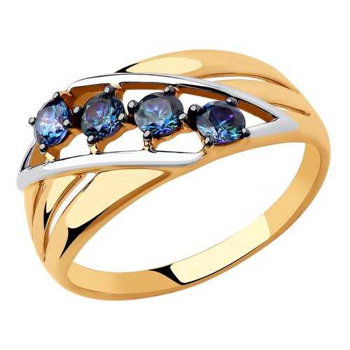 Кольцо женское SOKOLOV из золота с синими Swarovski Zirconia 81010447 р.18 в Адамас