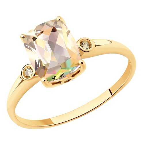 Кольцо женское SOKOLOV из золота с топазами Swarovski 714908 р.18 в Адамас