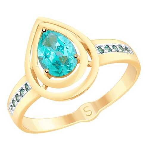 Кольцо женское SOKOLOV из золота с топазами Swarovski и фианитами 715317 р.17.5 в Адамас