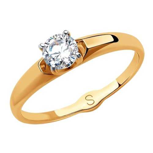 Кольцо женское SOKOLOV из золота со Swarovski Zirconia 81010429 р.18 в Адамас