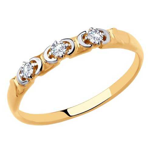 Кольцо женское SOKOLOV из золота со Swarovski Zirconia 81010430 р.17 в Адамас