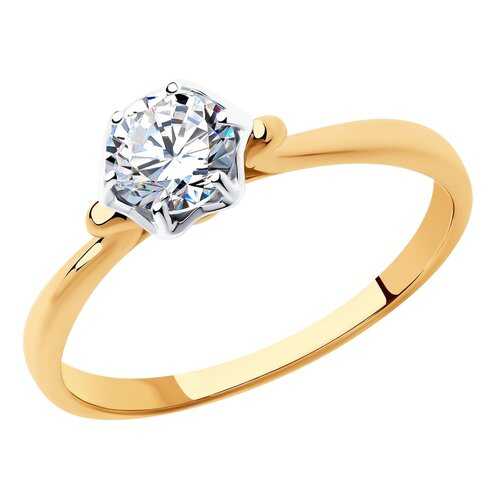 Кольцо женское SOKOLOV из золота со Swarovski Zirconia 81010454 р.19 в Адамас