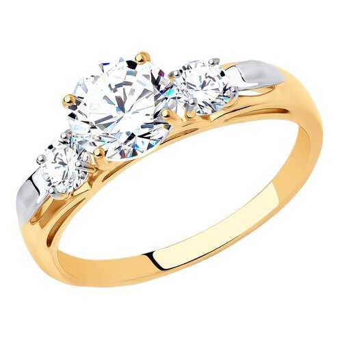 Помолвочное кольцо женское SOKOLOV из золота со Swarovski Zirconia 81010194 р.19 в Адамас