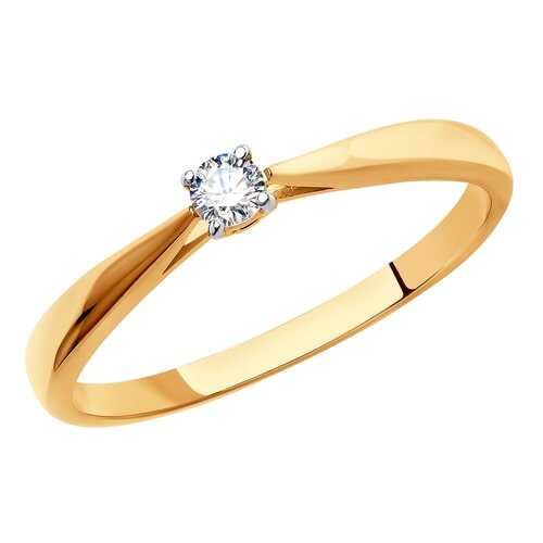 Помолвочное кольцо женское SOKOLOV из золота со Swarovski Zirconia 81010241 р.19 в Адамас