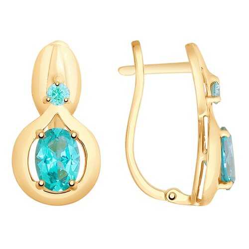 Серьги SOKOLOV из золота с топазами Swarovski и фианитами 725673 в Адамас