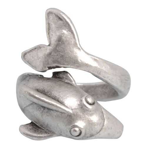 Кольцо бижутерное Дельфин OTOKODESIGN 54072 серебристое р.OS в Адамас