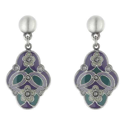Серьги Clara Bijoux A74371 V фиолетовые, зеленые, белые в Адамас