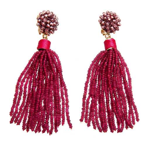 Серьги Jaffrey de Marenta ER802086 розовые, бордовые в Адамас