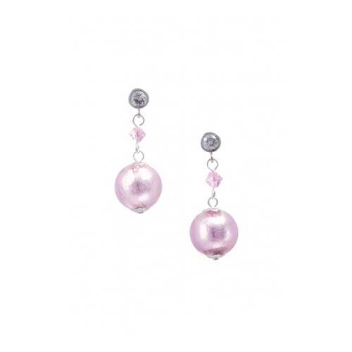 Серьги Perla Appeso Argento 09030533 розовые в Адамас