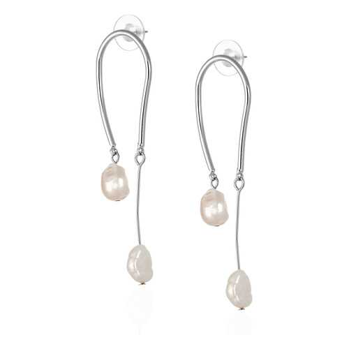 Серьги женские Lattrice 221155412 серебристые в Адамас