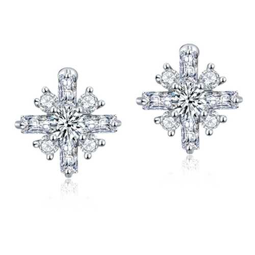 Серьги женские ViviTrend Снежинки (гвоздики) 72079 разноцветные в Адамас